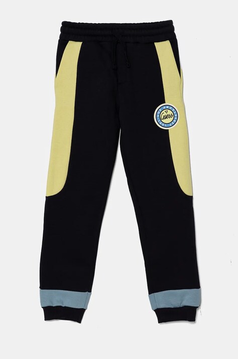 Guess pantaloni culoarea albastru marin, modelator, L4BQ13 KCKF2