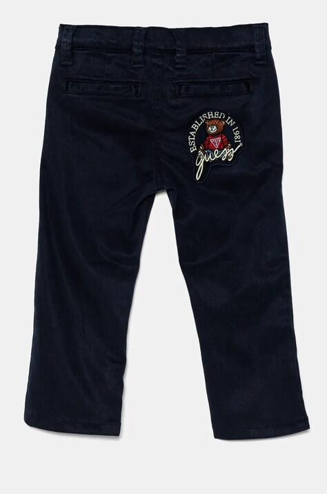 Guess pantaloni copii culoarea albastru marin, neted, N4BB00 WF7H0