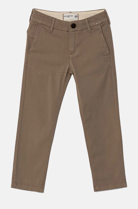 Abercrombie & Fitch pantaloni copii culoarea maro, neted, KI230-4021