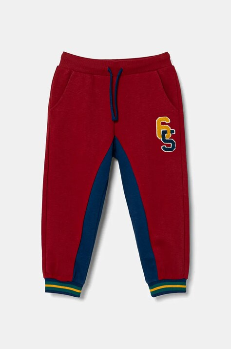 Дитячі спортивні штани United Colors of Benetton колір бордовий візерунок 32N4GF03X