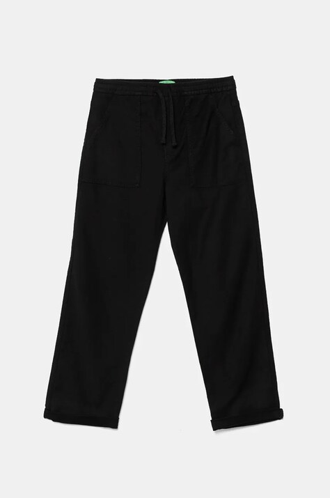 Παιδικό παντελόνι United Colors of Benetton χρώμα: μαύρο, 47K0CF03T