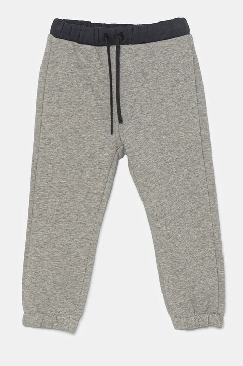 United Colors of Benetton pantaloni de trening pentru copii culoarea gri, neted, 3PANGF04H