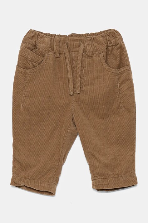 Дитячі бавовняні штанці United Colors of Benetton колір коричневий однотонні 4O5GAF01B