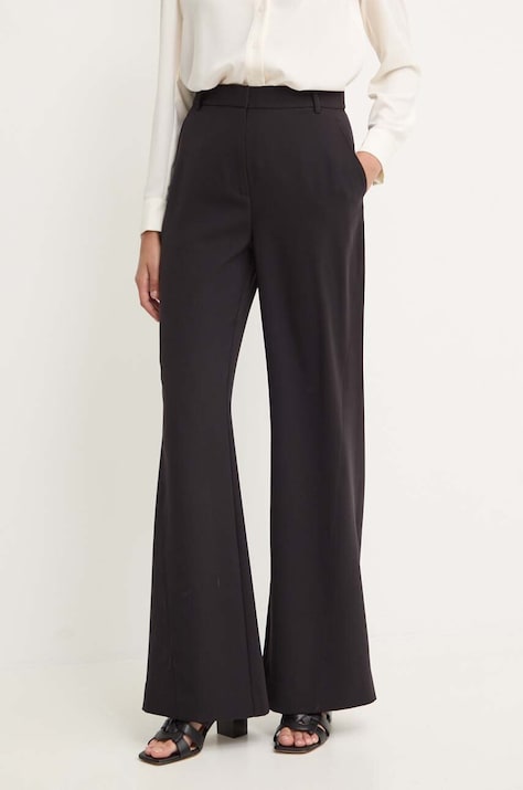 Nohavice Calvin Klein dámske, čierna farba, zvony, vysoký pás, K20K207155