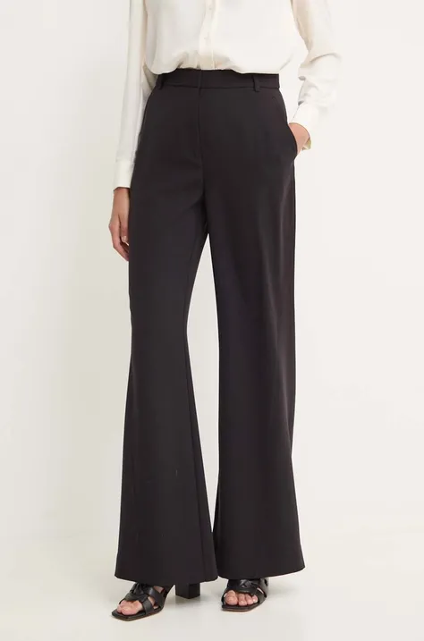 Calvin Klein pantaloni femei, culoarea negru, evazati, high waist, K20K207155