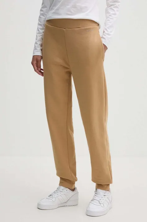 Calvin Klein spodnie dresowe kolor beżowy gładkie K20K207214