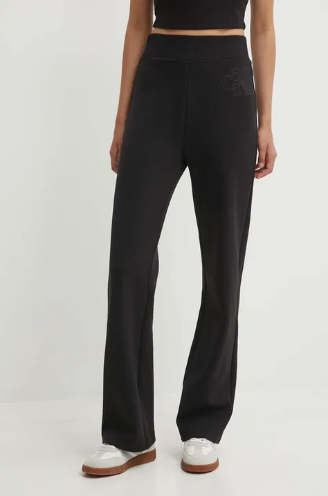 Donji dio trenirke Calvin Klein Jeans boja: crna, s aplikacijom, J20J223588