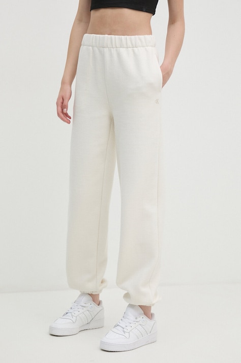 Calvin Klein Jeans pantaloni de trening culoarea bej, neted, J20J223920