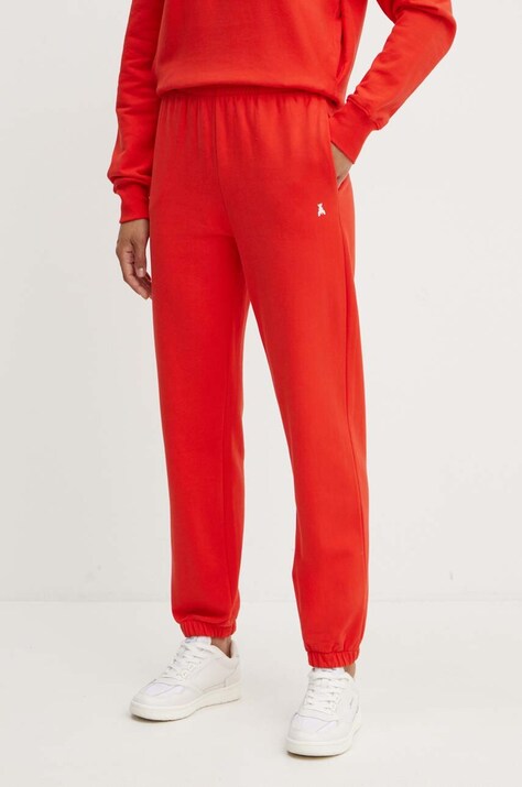 Patrizia Pepe pantaloni de trening din bumbac culoarea rosu, neted, 8P0618 J079