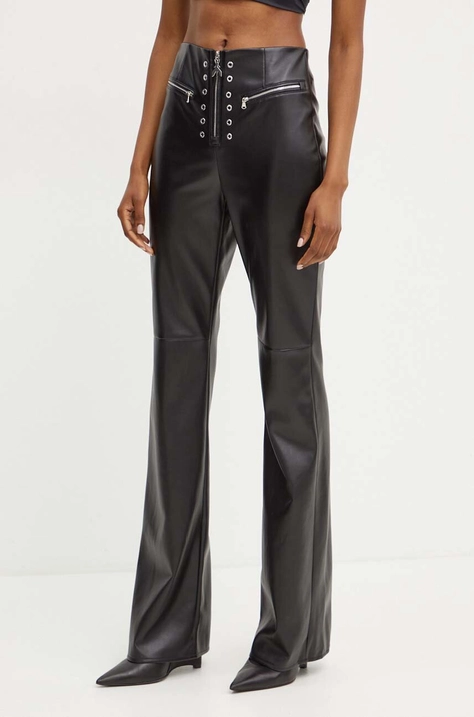 Patrizia Pepe pantaloni femei, culoarea negru, drept, high waist, 8P0640 E005