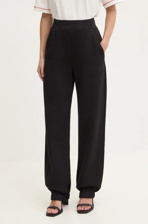 Iceberg pantaloni de trening din bumbac culoarea negru, neted, B122 6314