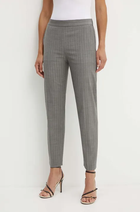BOSS pantaloni in lana colore grigio  50525865