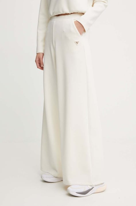 Guess pantaloni OLYMPE femei, culoarea bej, neted, V4YB07 KCAY2