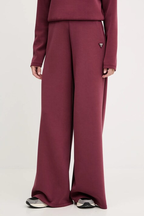 Guess pantaloni OLYMPE culoarea bej, uni, V4YB07 KCAY2