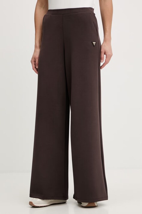 Hlače Guess OLYMPE boja: bež, bez uzorka, V4YB07 KCAY2