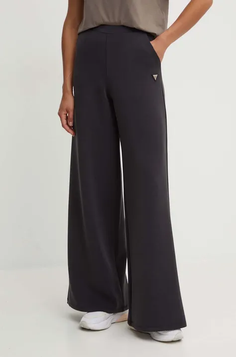 Kalhoty Guess OLYMPE dámské, černá barva, hladké, V4YB07 KCAY2
