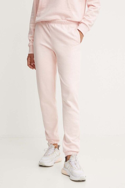 Guess pantaloni de trening din bumbac RGINE culoarea roz, neted, V4YB11 KC6W1