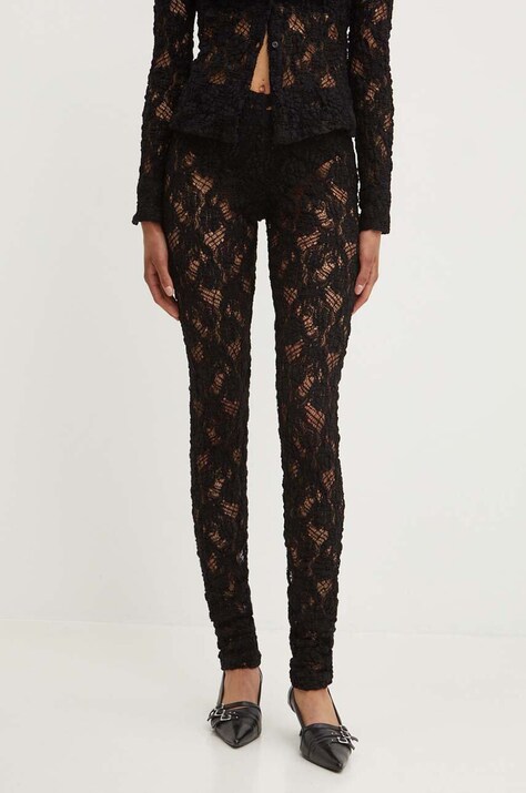 MSGM colanti femei, culoarea negru, neted, 3741MDP21.247624