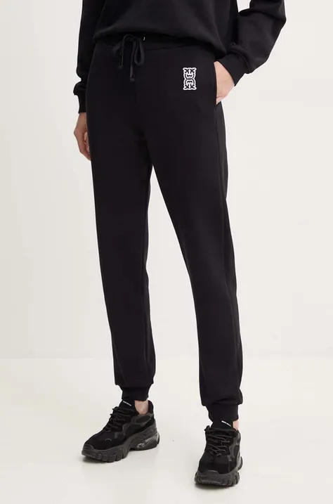 Бавовняні спортивні штани Pinko колір чорний однотонні 100371 A23C