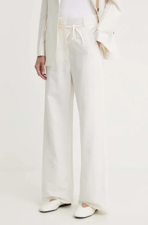 Παντελόνι με λινό μείγμα Day Birger et Mikkelsen Terri - Solid Linen χρώμα: μπεζ, DAY65243313