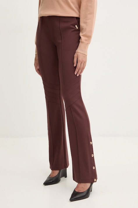Liu Jo pantaloni femei, culoarea maro, evazati, high waist, TF4027 JS182