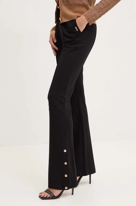 Liu Jo pantaloni femei, culoarea negru, evazati, high waist, TF4027 JS182