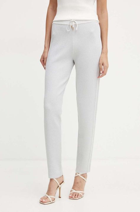 Liu Jo pantaloni de trening culoarea argintiu, modelator, TF4104 MS49I