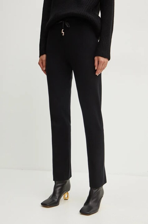 Liu Jo pantaloni femei, culoarea negru, drept, high waist, TF4214 MS75L