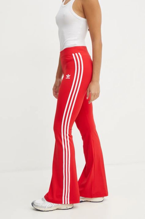 adidas Originals leggings Flared donna colore rosso con applicazione IY7199