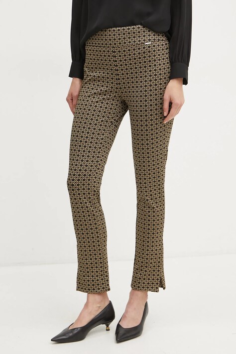 Liu Jo pantaloni femei, culoarea negru, mulată, high waist, WF4202 J4066