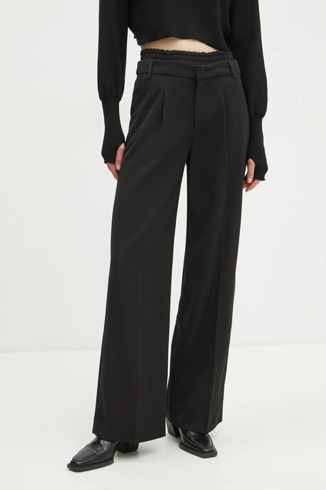 Liu Jo pantaloni femei, culoarea negru, lat, high waist, WF4286 T4224