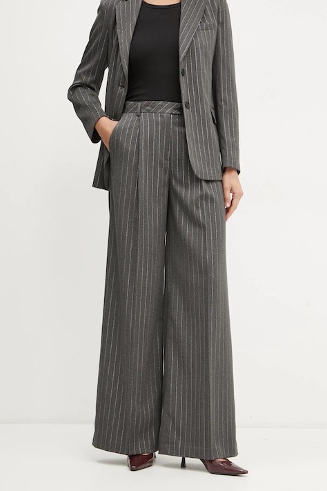 Liu Jo pantaloni femei, culoarea gri, lat, high waist, WF4304 T0788