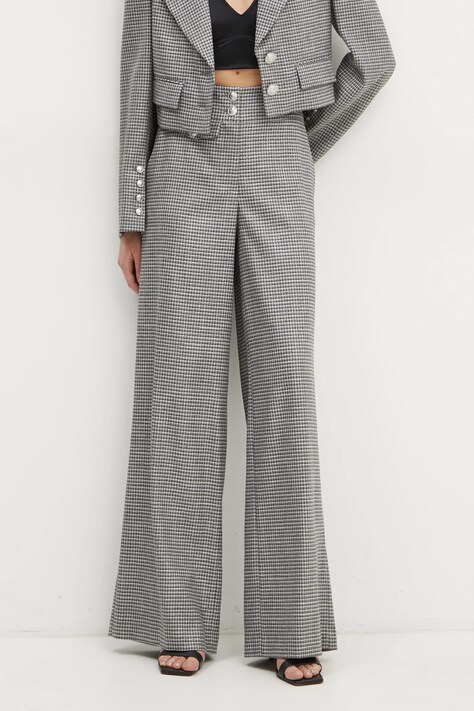 Liu Jo pantaloni femei, culoarea gri, drept, high waist, WF4449 T0169