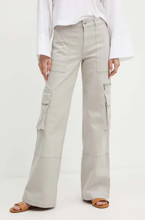 MAX&Co. spodnie damskie kolor szary proste high waist 2426136021200