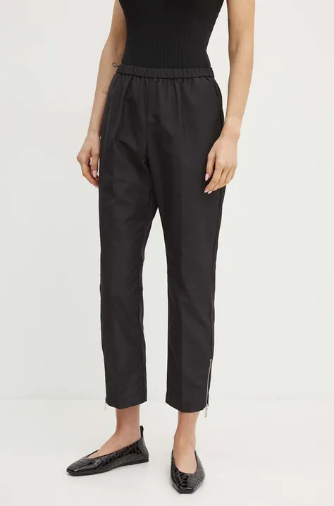 MAX&Co. pantaloni femei, culoarea negru, fason tigareta, high waist, 2426136051200