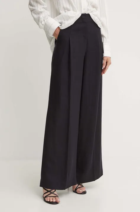 Karl Lagerfeld pantaloni in lino misto colore nero  245W1006
