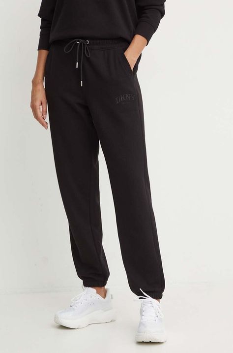 Dkny pantaloni della tuta colore nero DP4P3471