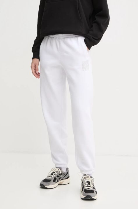 Dkny pantaloni della tuta colore bianco DP4P3526