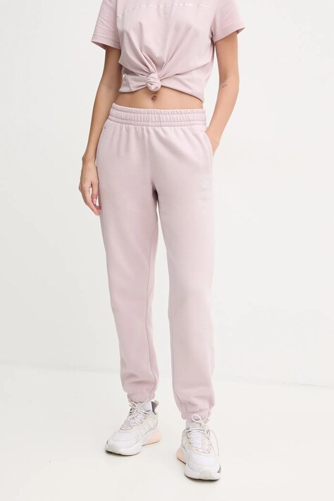 Dkny pantaloni de trening culoarea roz, melanj, DP4P3526