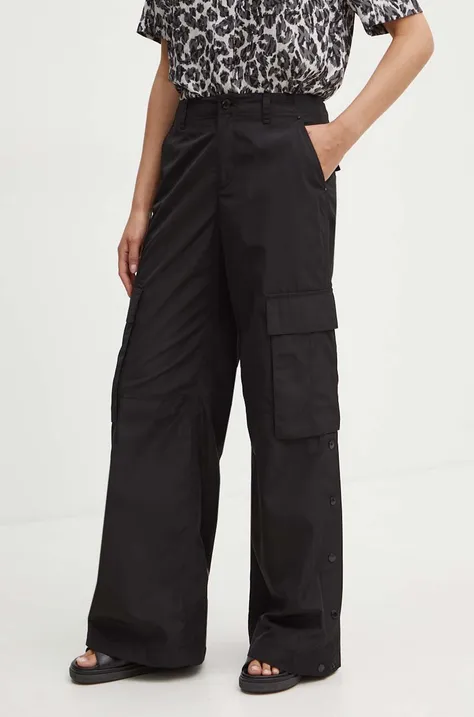 MICHAEL Michael Kors spodnie damskie kolor czarny fason cargo high waist MT430O77LD