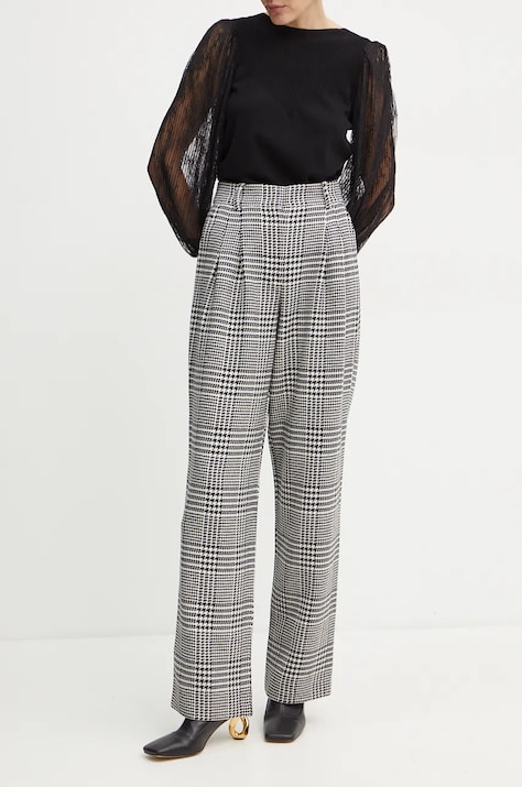 Luisa Spagnoli pantaloni in lana ODINETTE colore nero  541405