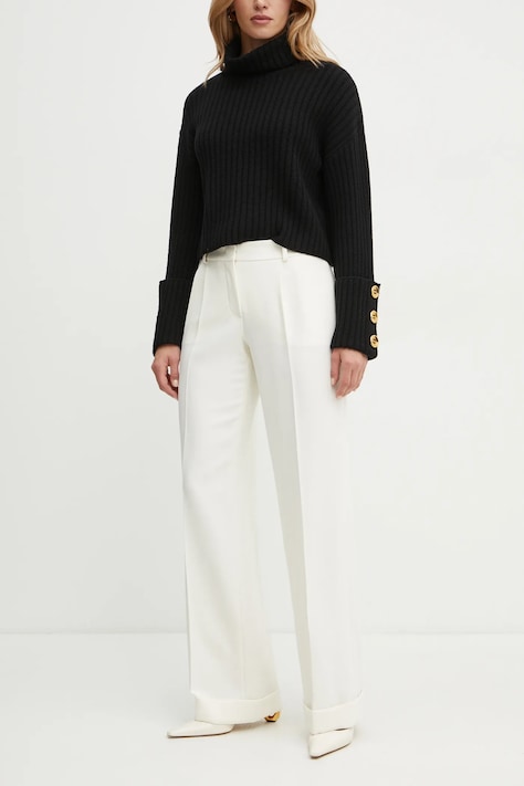 Παντελόνι από μείγμα μαλλιού Luisa Spagnoli χρώμα: μπεζ, 541550