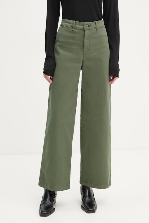 Levi's pantaloni femei, culoarea verde, lat, high waist, A8697