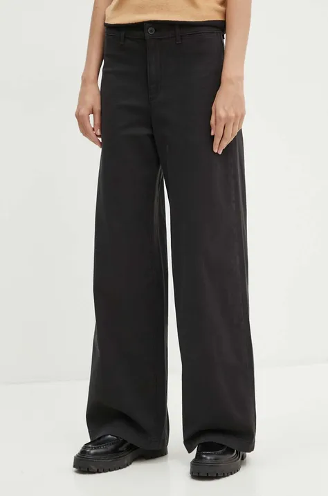 Levi's spodnie damskie kolor czarny szerokie high waist A8697