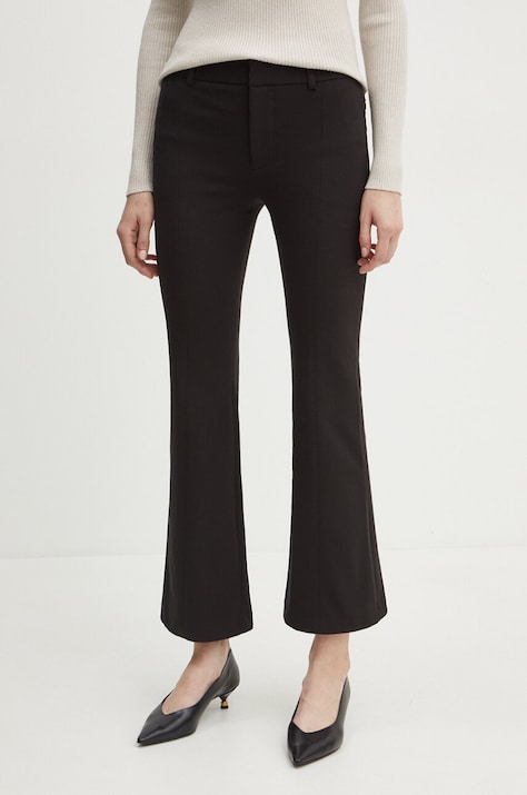 Bardot pantaloni NELLA femei, culoarea negru, evazati, high waist, 59327PB