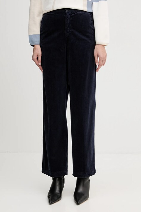 United Colors of Benetton pantaloni de catifea cord culoarea negru, drept, high waist, 4HA2DF07I