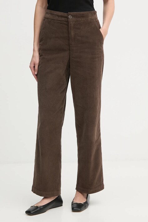 United Colors of Benetton pantaloni de catifea cord culoarea negru, drept, high waist, 4HA2DF07I