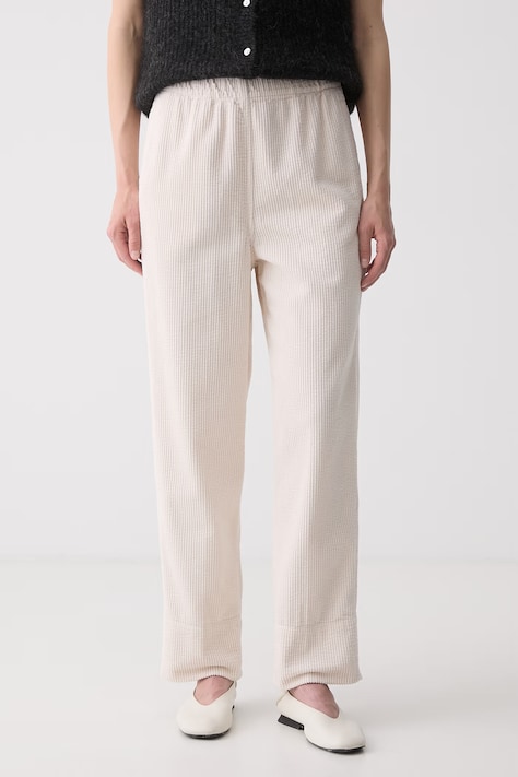 American Vintage spodnie damskie sztruksowe beżowe high waist PADO137H24