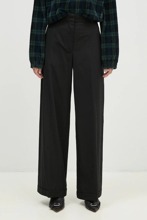 Kenzo wool trousers Solid Tailored Pants black color FE52PA0869RB.99