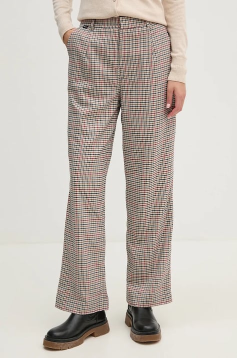 Hlače Pepe Jeans BRISTOL za žene, boja: tamno plava, ravni kroj, visoki struk, PL211777